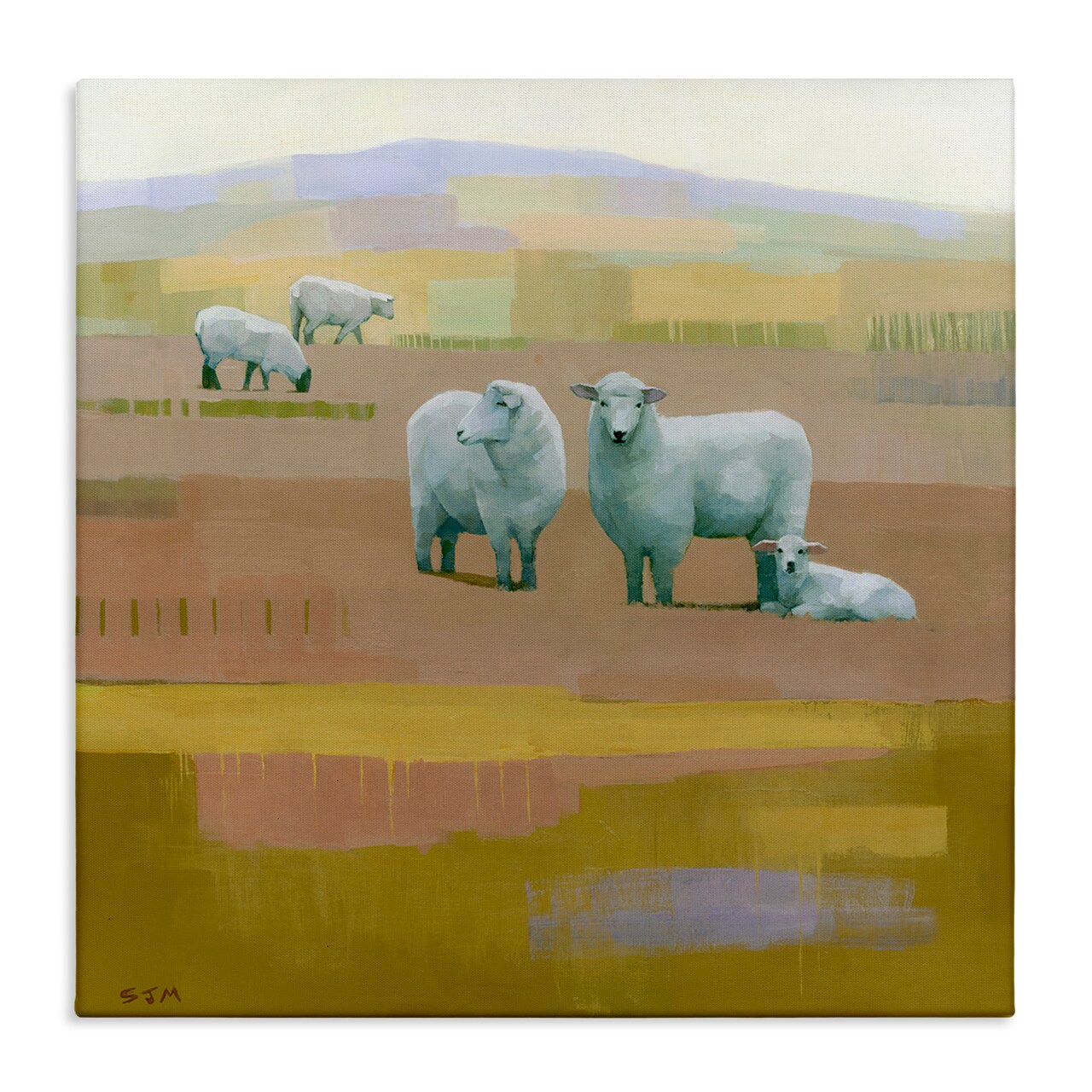 Stupell Industries Sheep Grazing Pasture Canvas Wall Art Design by Stephen Mitchell